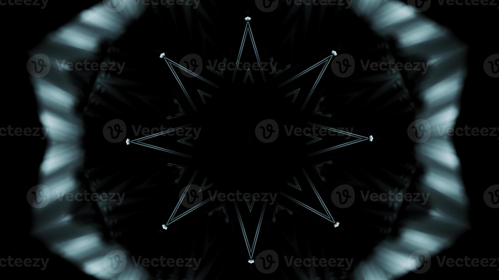 Psychedelic hypnotic digital kaleidoscopic motion background. Design. Endless corridor of fractal shapes. photo
