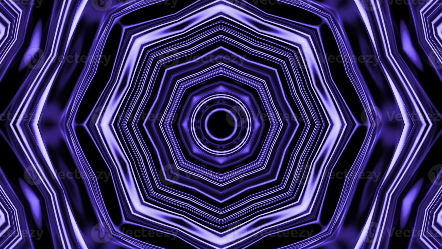 Psychedelic hypnotic digital kaleidoscopic motion background. Design. Endless corridor of fractal shapes. photo