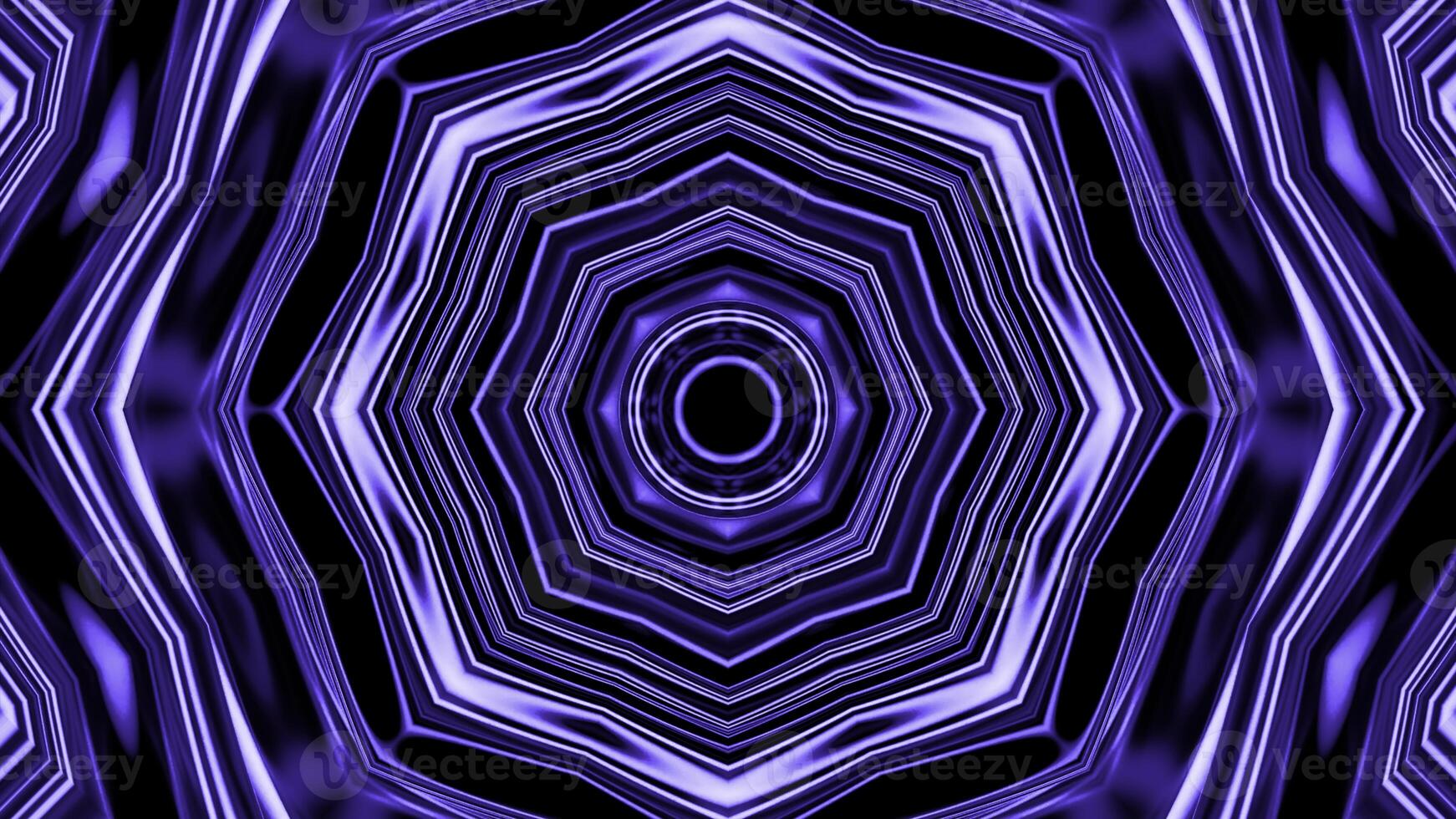 Psychedelic hypnotic digital kaleidoscopic motion background. Design. Endless corridor of fractal shapes. photo