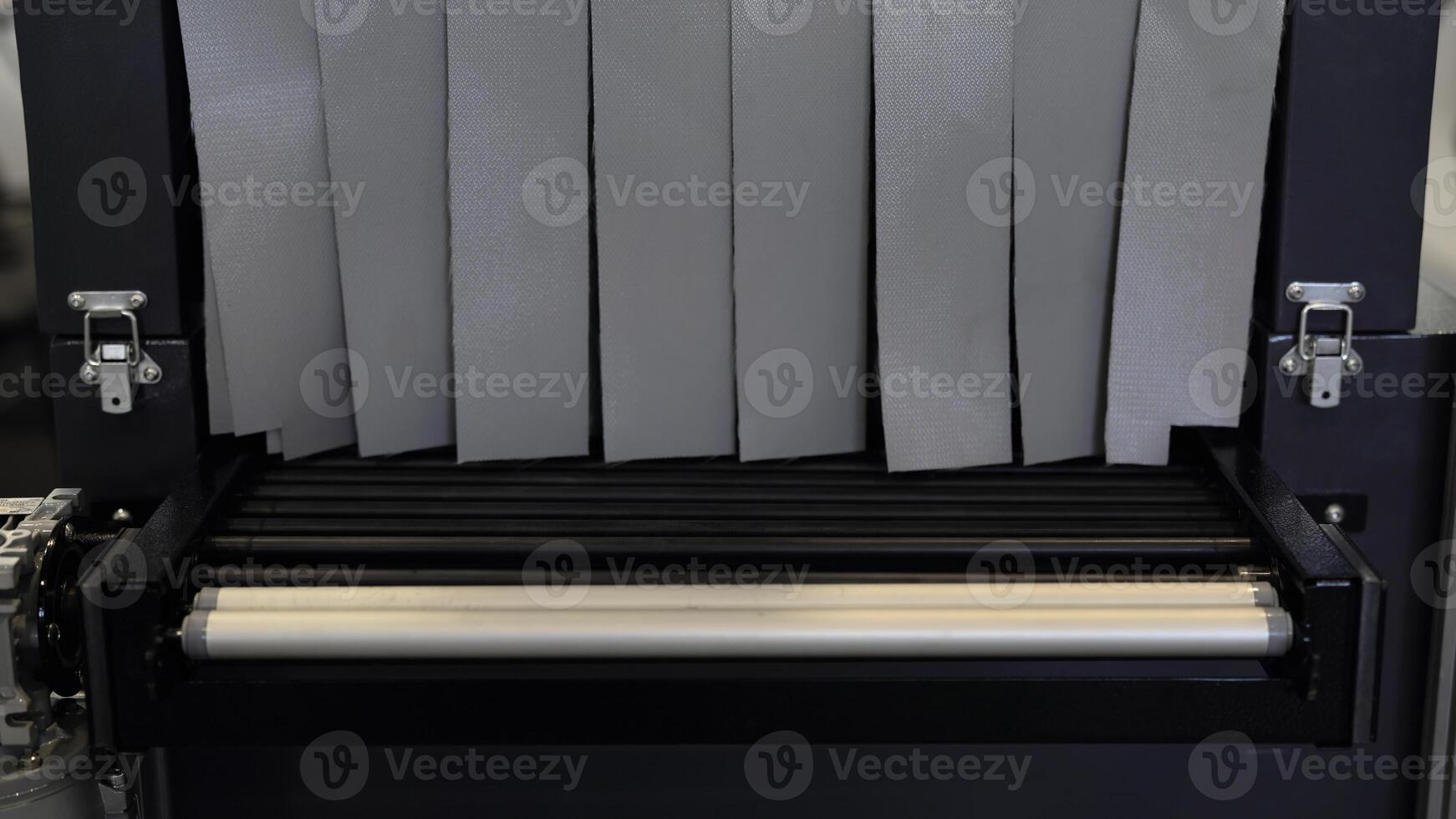 Close up of luggage conveyor belt in airport or subway. Media. Concept of security control. photo