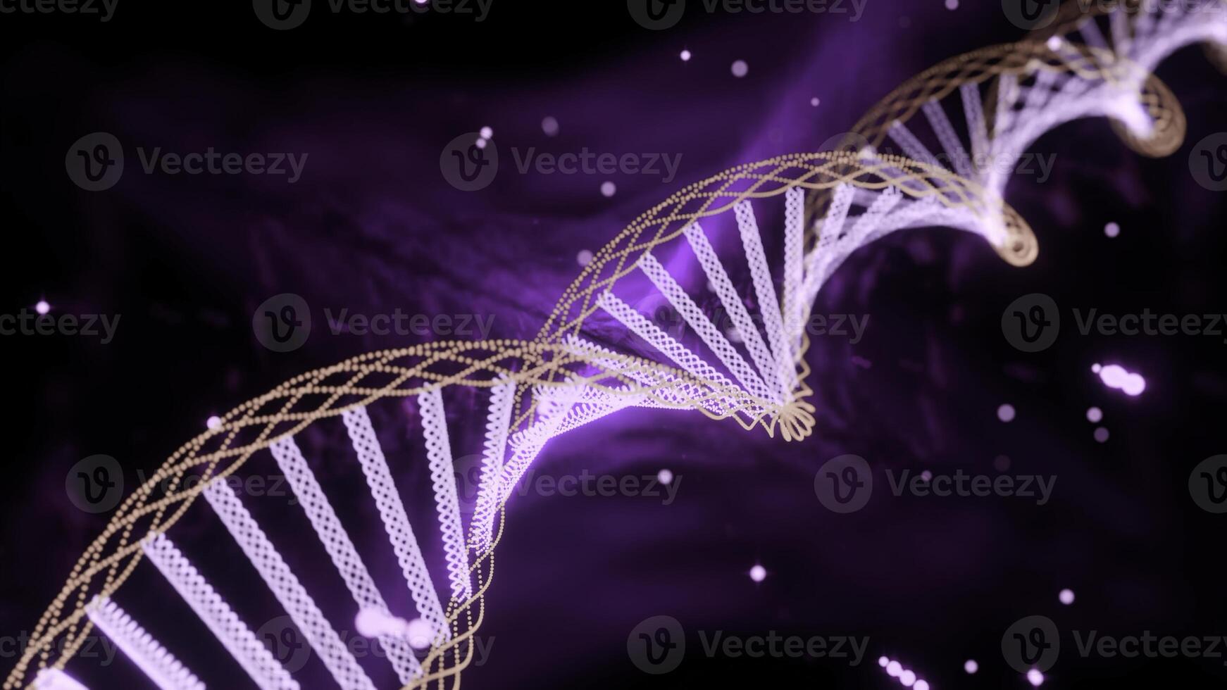 Realistic DNA 3D double helix. Design. Science concept, neon glowing spiral, concept of human life and evolution. photo