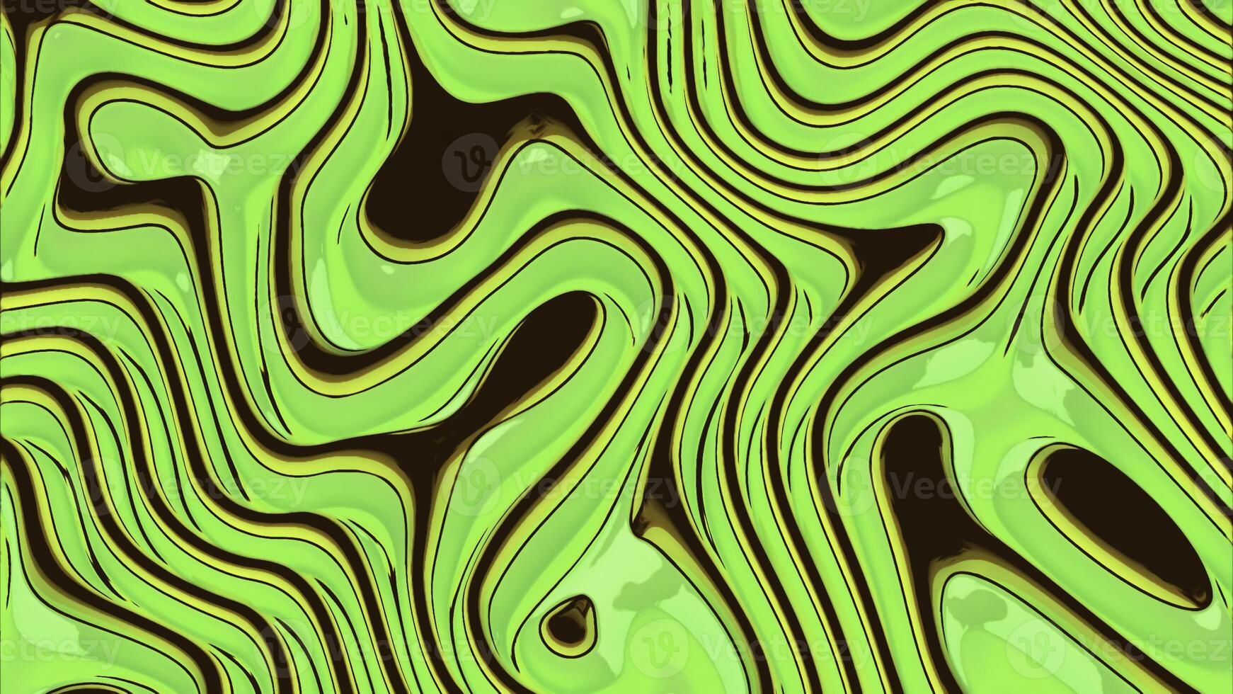 Abstract gradient waves background. Design. Green tones of transforming curves. photo