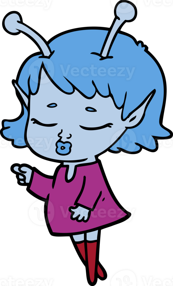 cute alien girl cartoon png