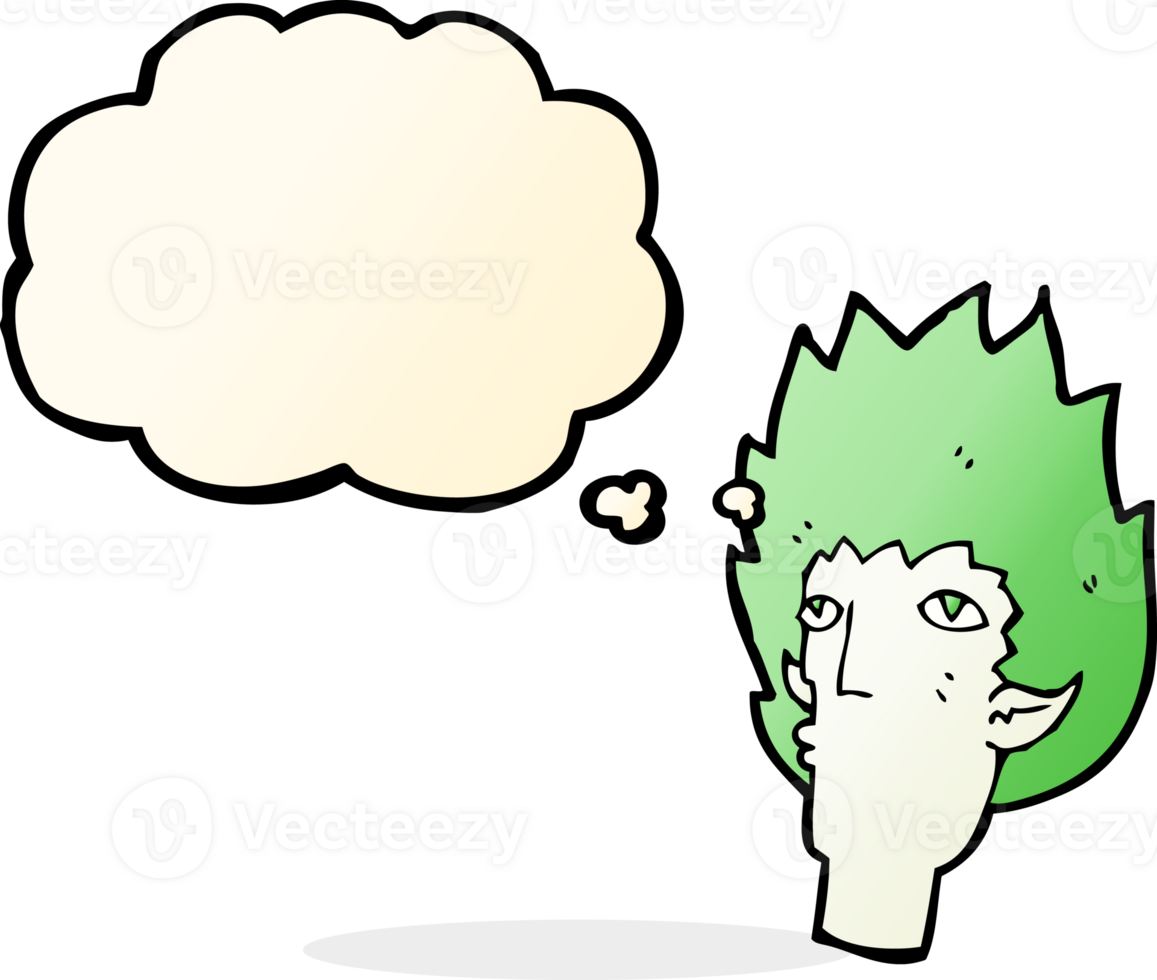cartoon vampire face with thought bubble png