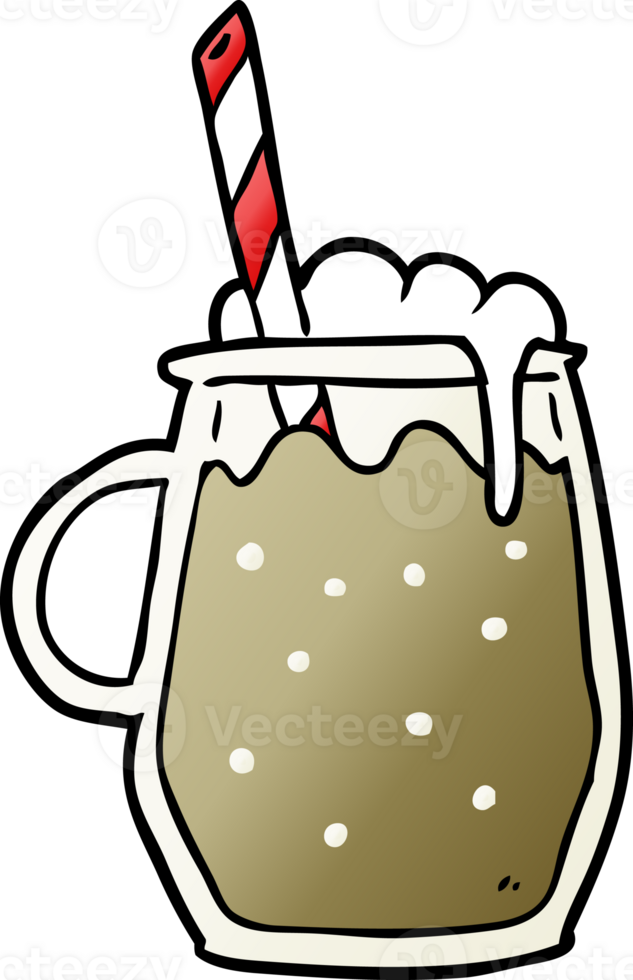 cartoon glass of root beer with straw png