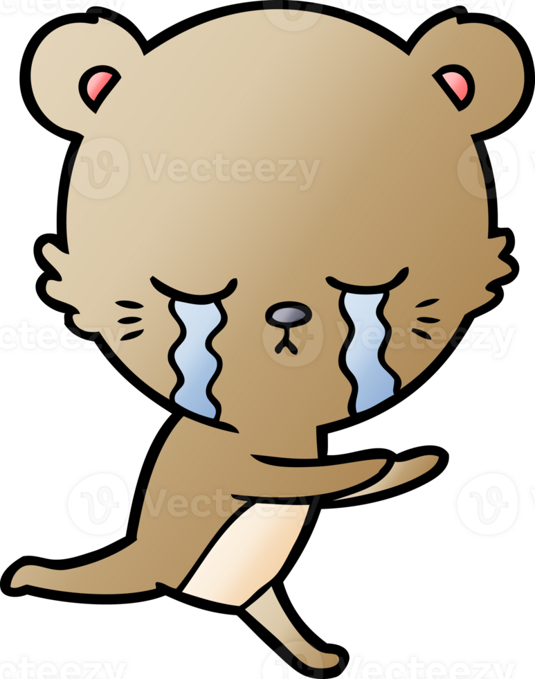 crying cartoon bear png