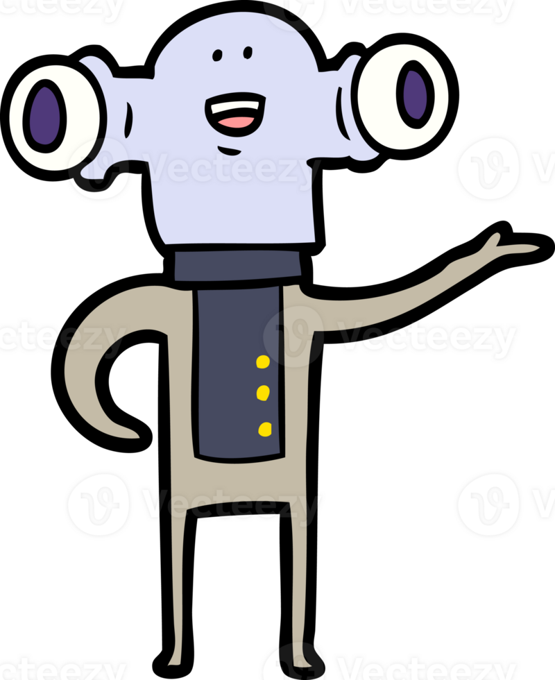friendly cartoon alien gesturing png