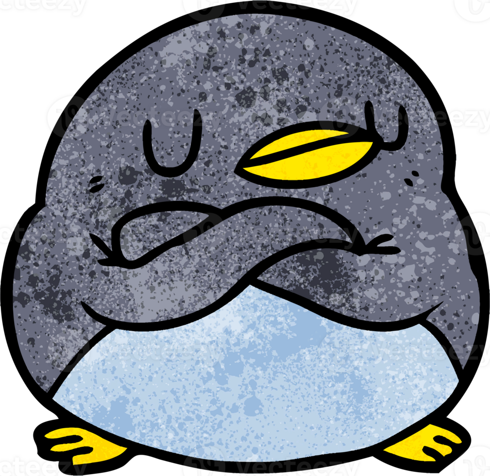 cartoon penguin with crossed arms png