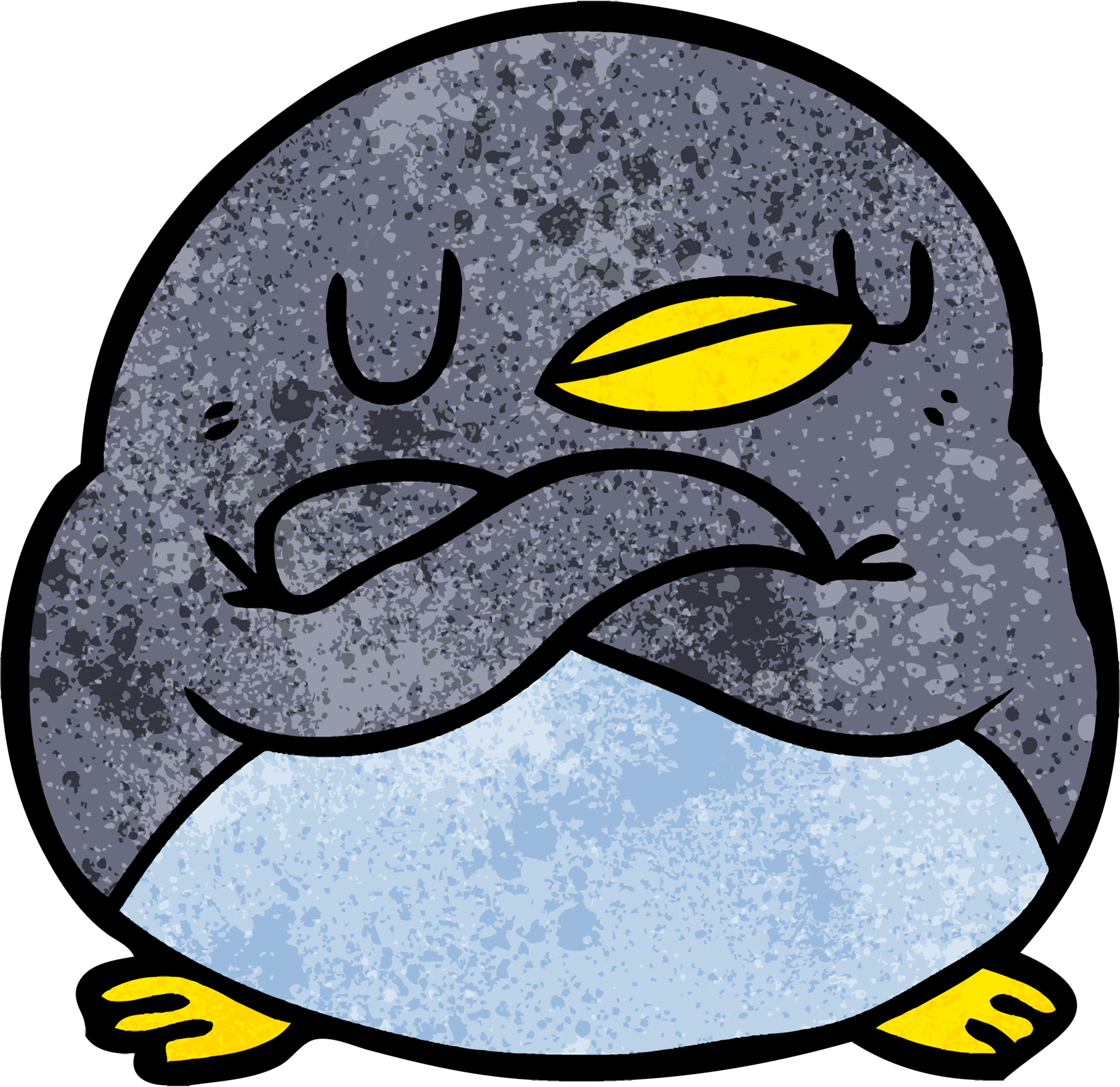 cartoon penguin with crossed arms 42280658 PNG