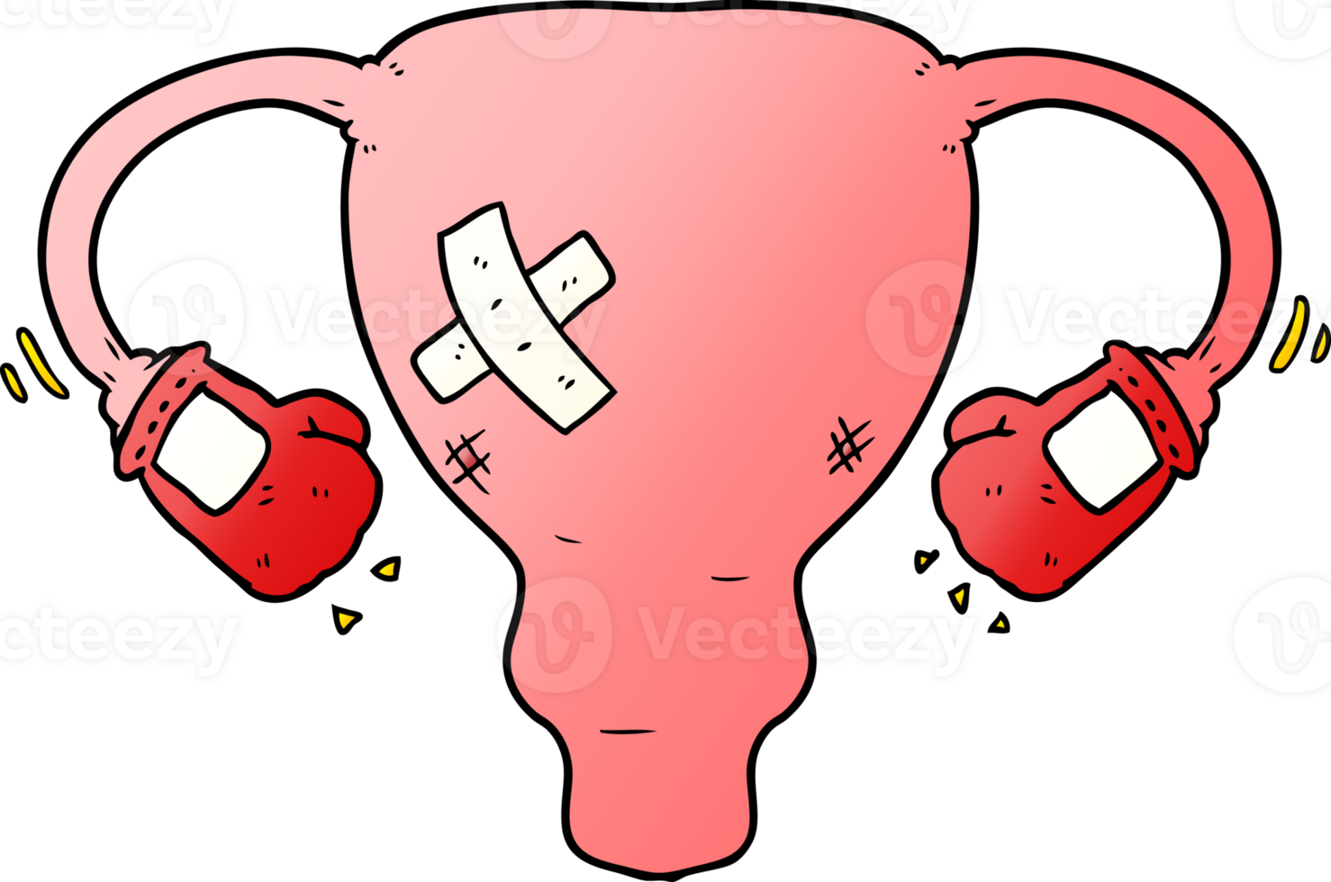 karikatur verprügelt gebärmutter mit boxhandschuhen png