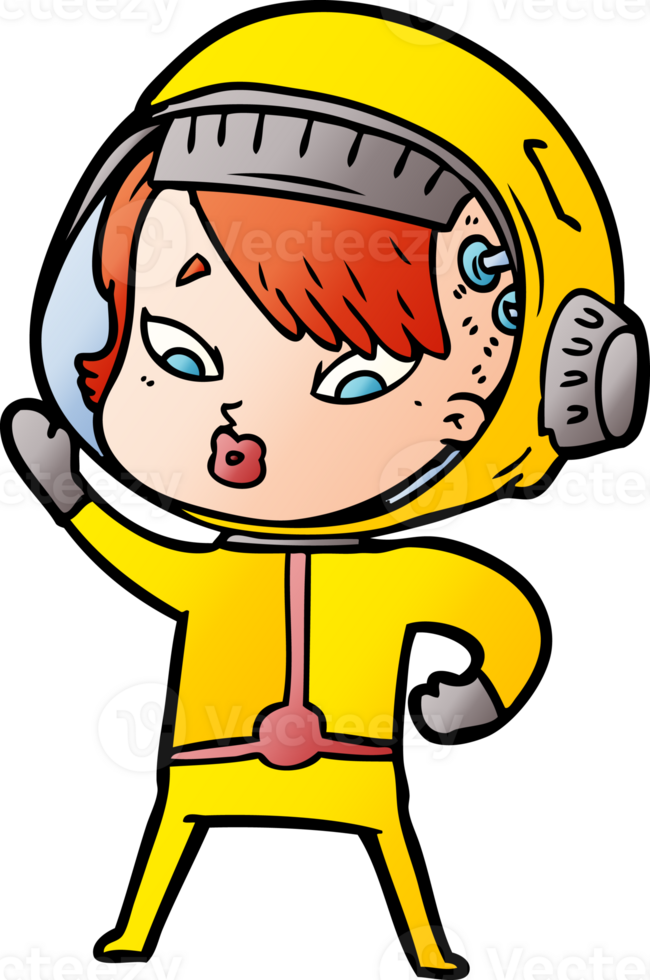 cartoon astronaut woman png