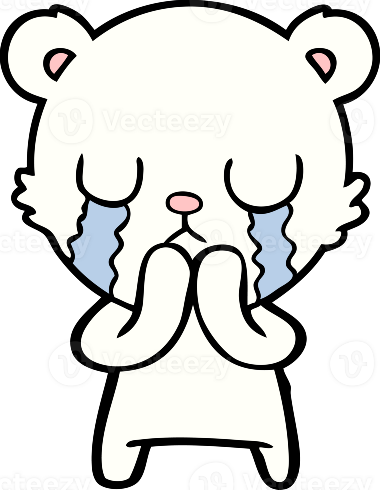 sad little polar bear cartoon png