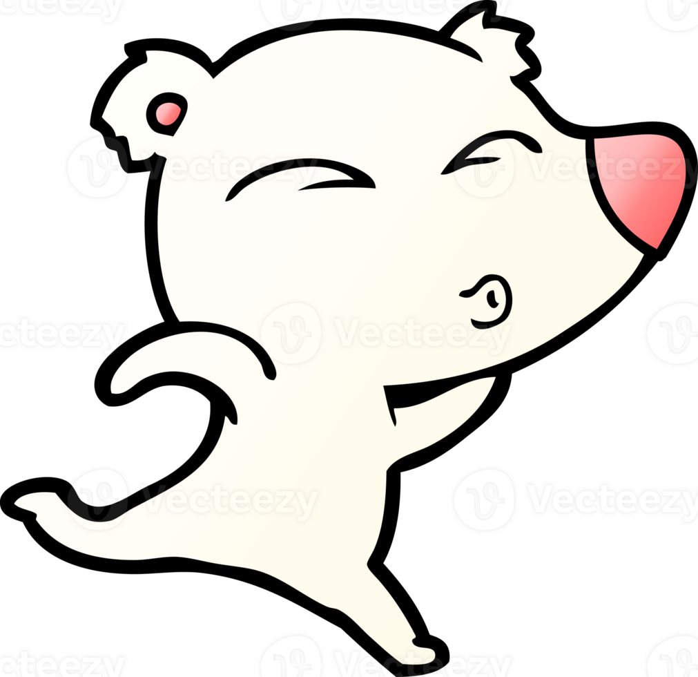 cartoon whistling polar bear png