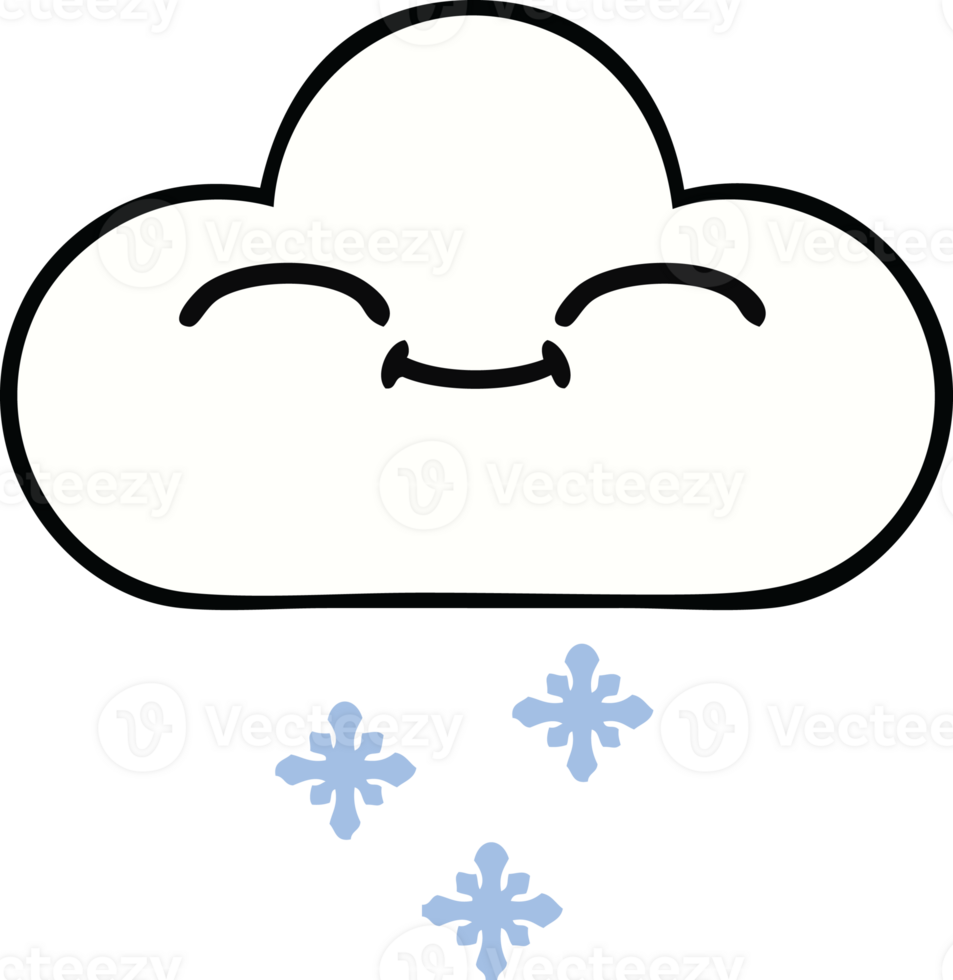 cute cartoon of a snow cloud png