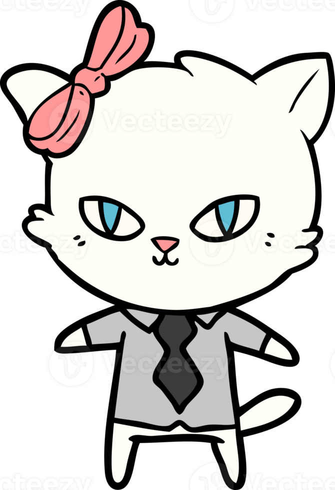 chefe de gato bonito dos desenhos animados png