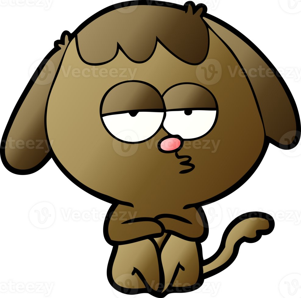 cartoon bored dog png