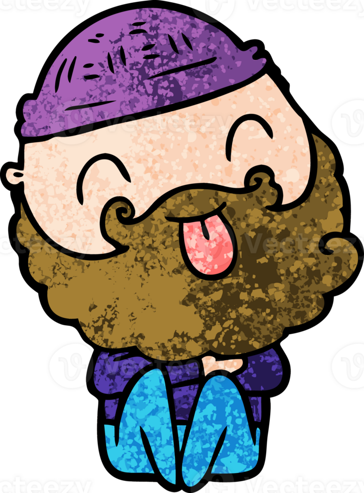 man with beard sticking out tongue png