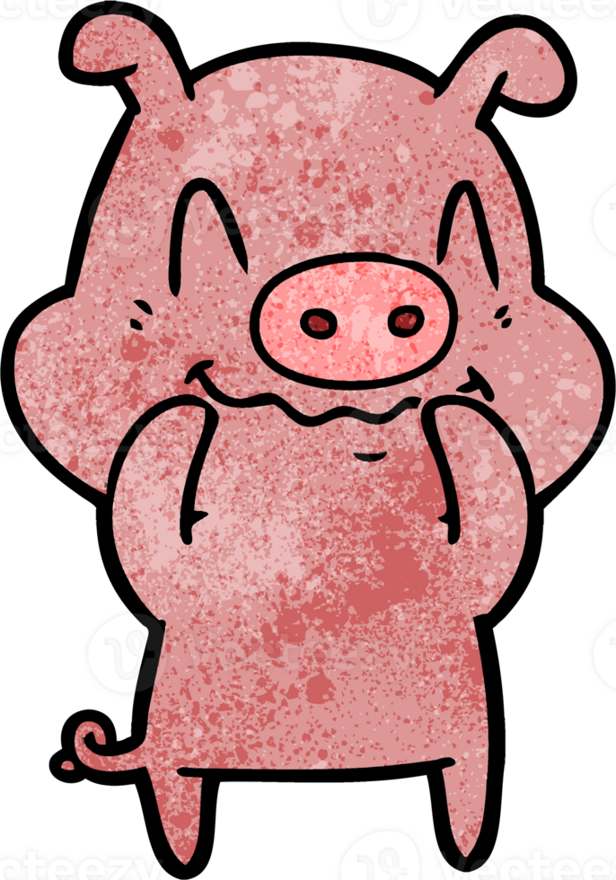 nervous cartoon pig png