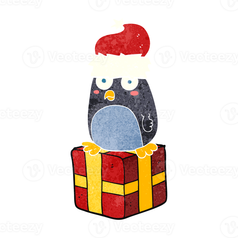 retrò cartone animato Natale pinguino png