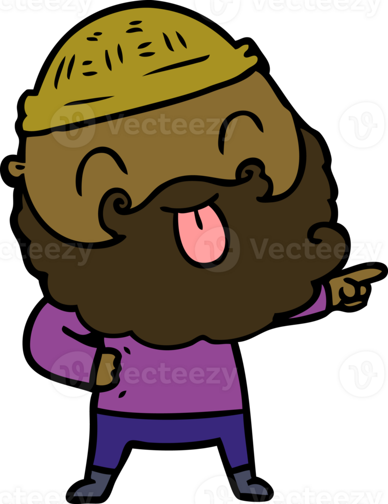 man with beard sticking out tongue png