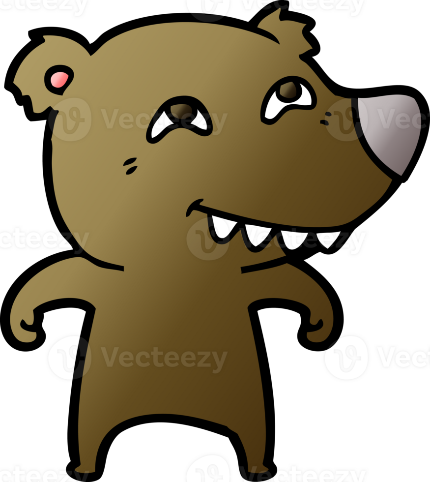 cartoon bear showing teeth png