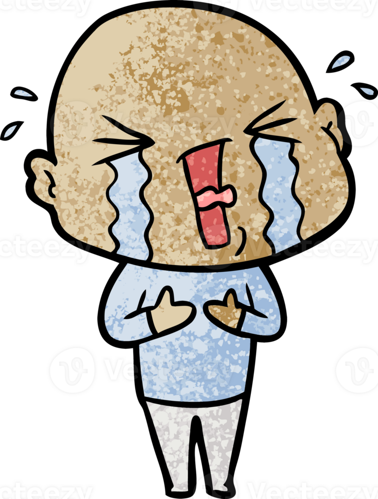cartoon crying bald man png
