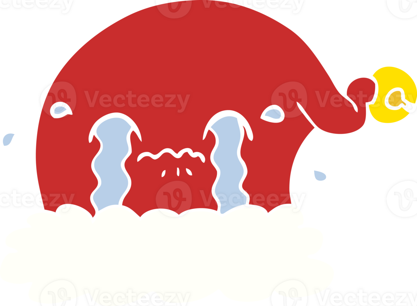 flache farbe stil cartoon weihnachtsmütze weinen png