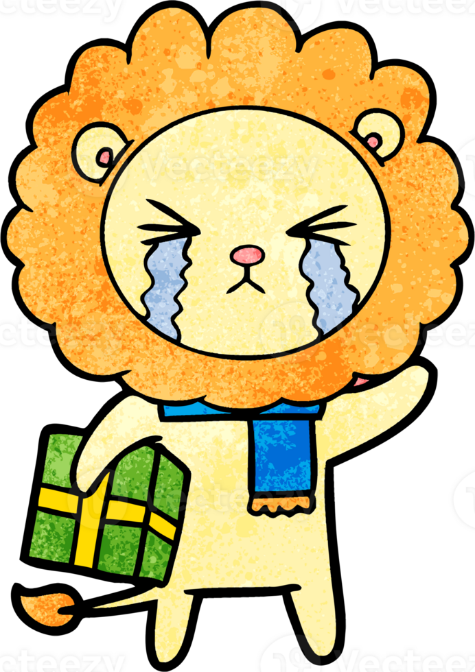 cartoon crying lion png