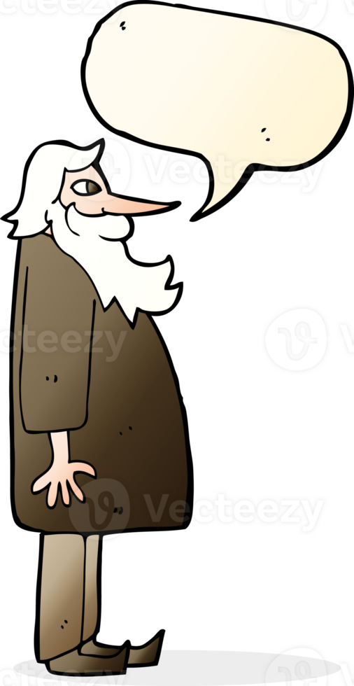 cartoon bearded old man with speech bubble png