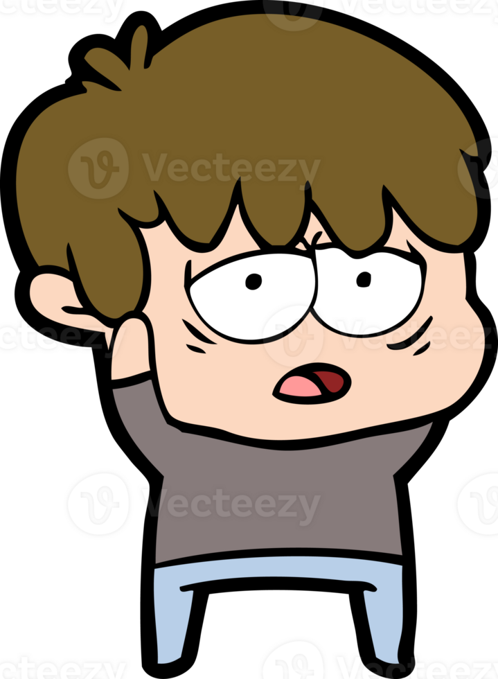 cartoon exhausted boy png