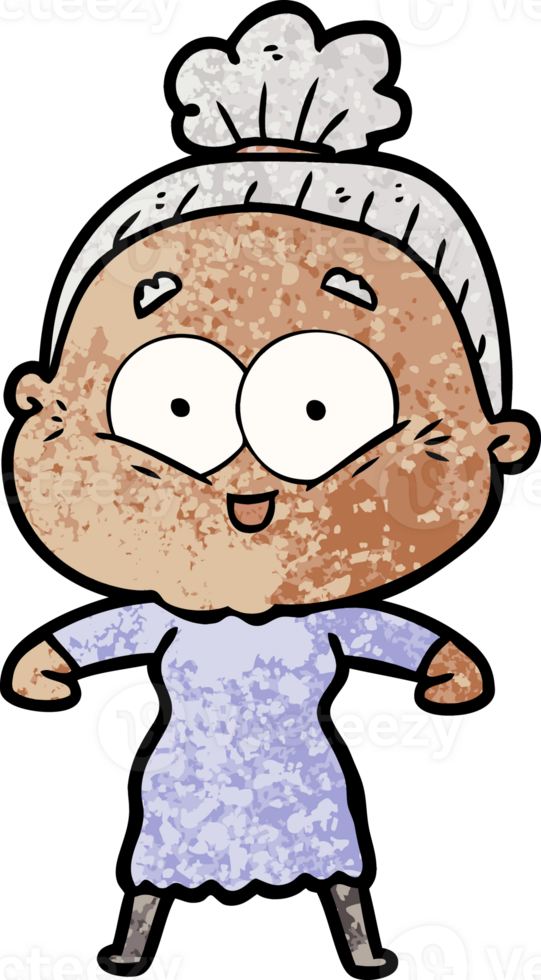 cartoon happy old woman png