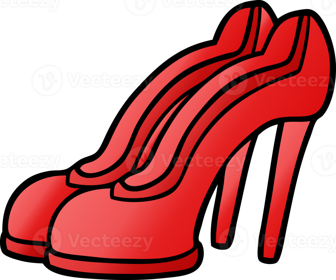 cartoon red shoes png