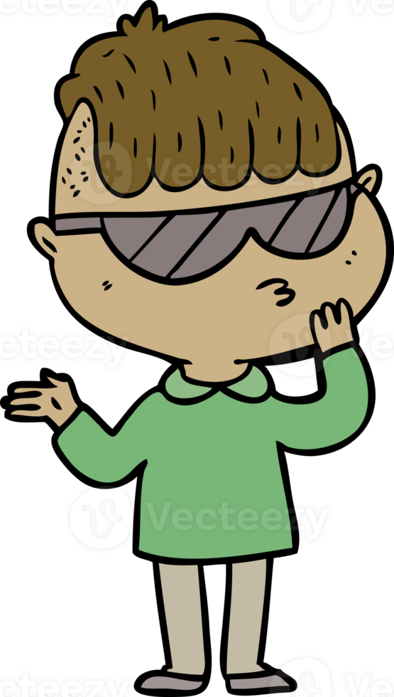 cartoon boy wearing sunglasses png