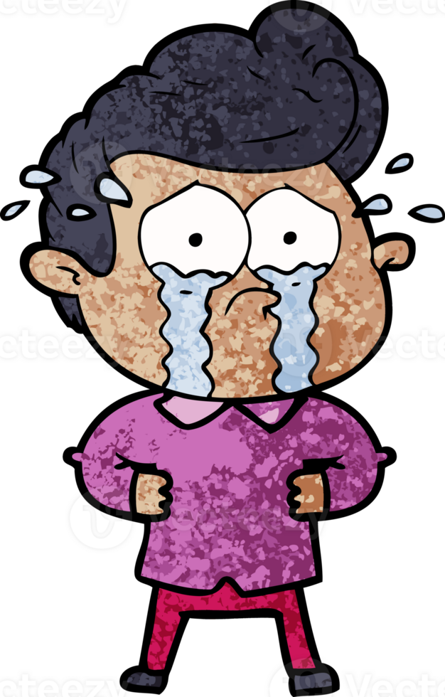 cartoon crying man with hands on hips png