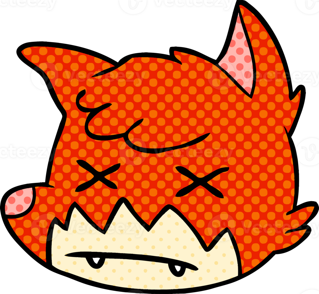 cartoon dead fox face png