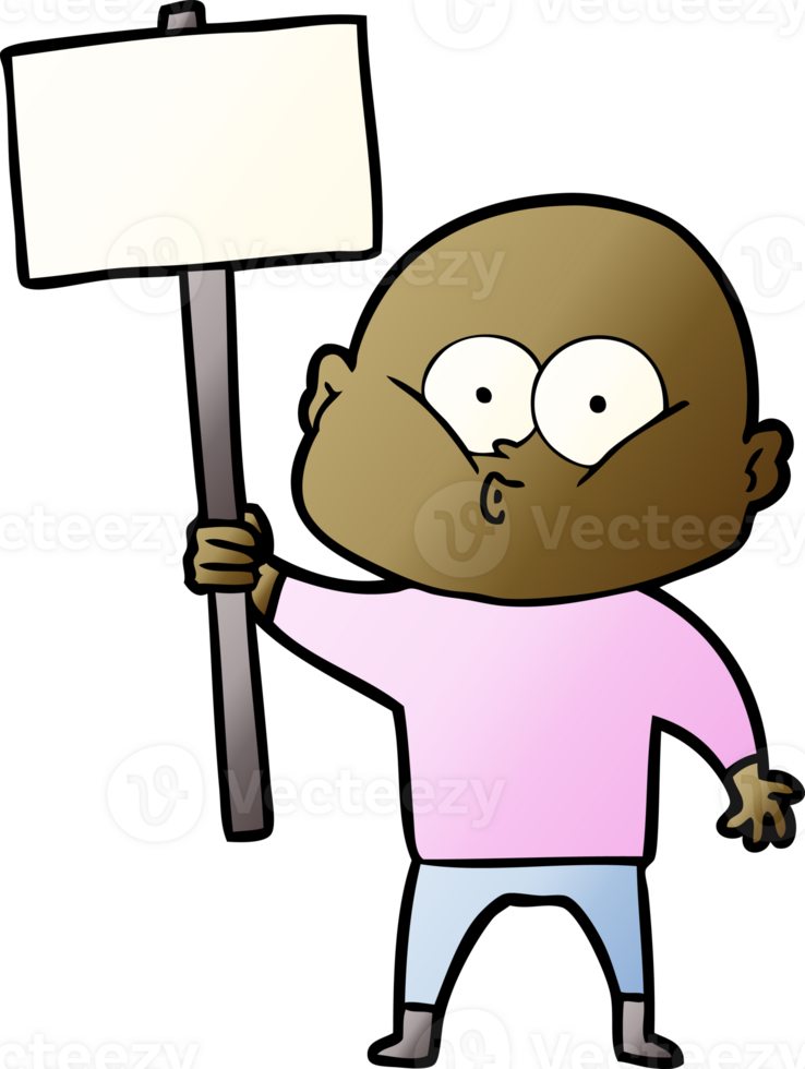 cartoon bald man staring png