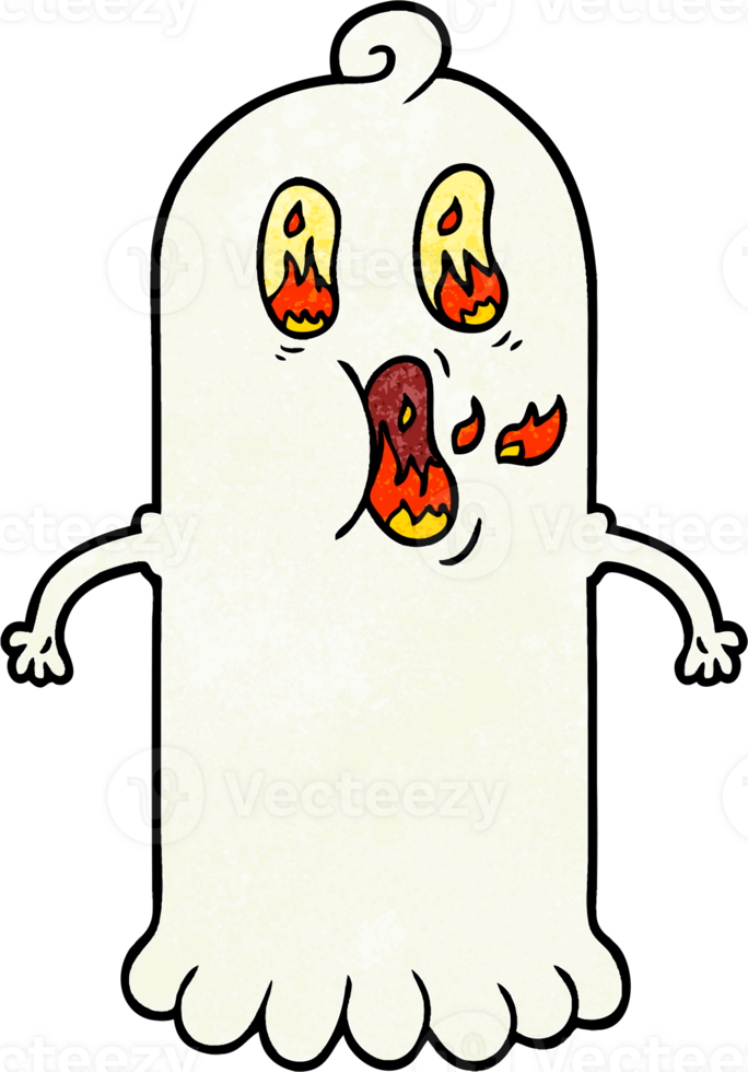 fantasma de dibujos animados con ojos llameantes png