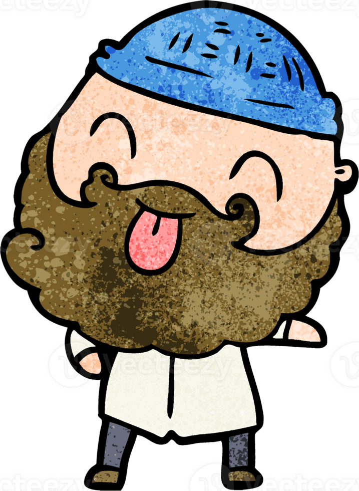 man with beard sticking out tongue png