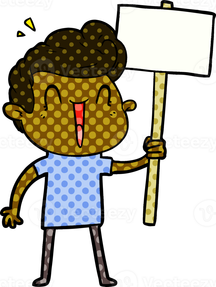 cartoon excited man png