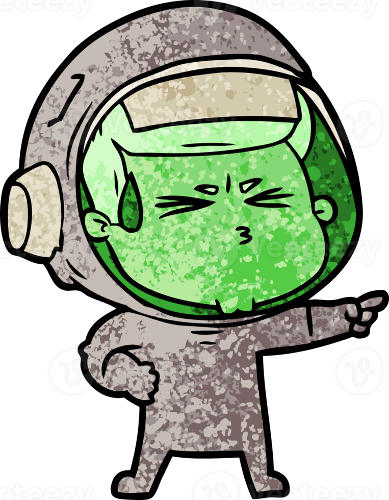 cartoon stressed astronaut png