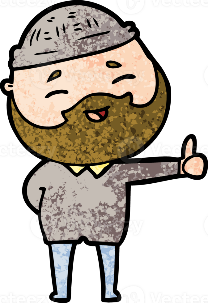 cartoon happy bearded man png