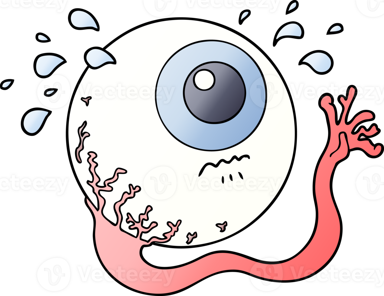 globo ocular de dibujos animados llorando png