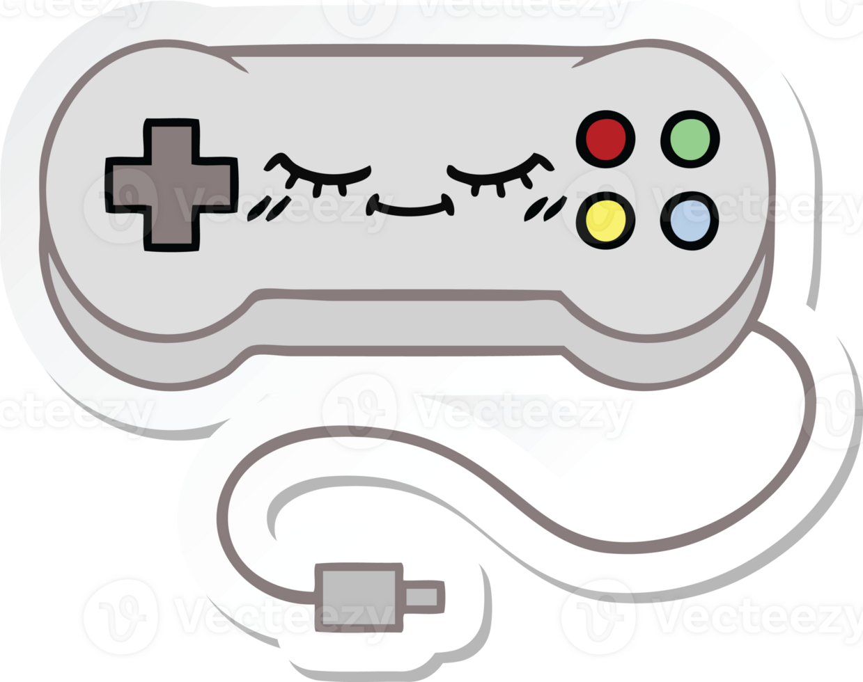 sticker of a cute cartoon game controller png