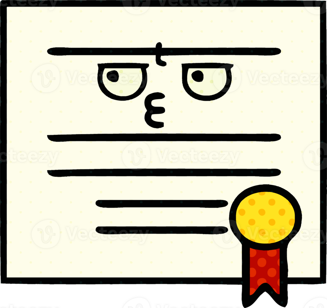 comic book style cartoon graduation diploma png