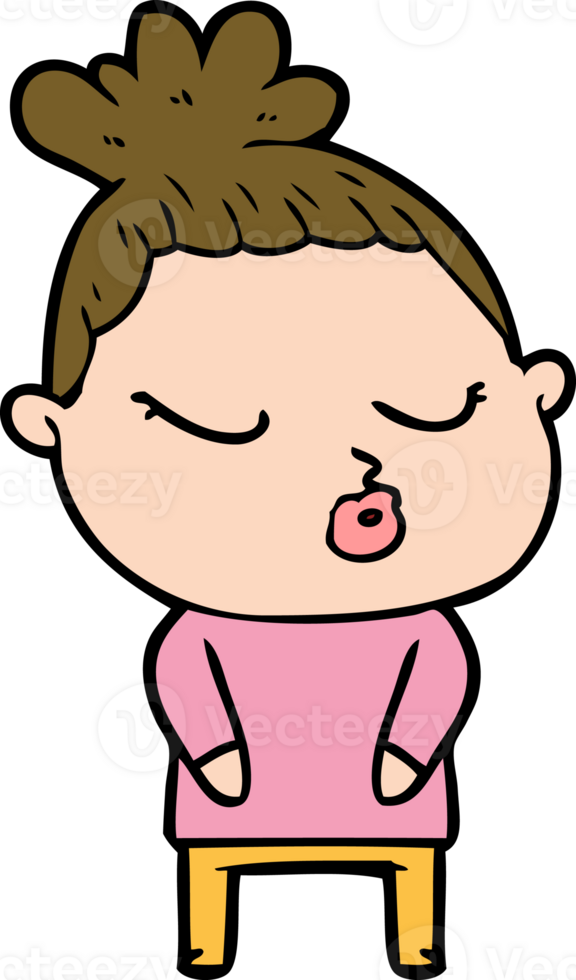 cartoon calm woman png