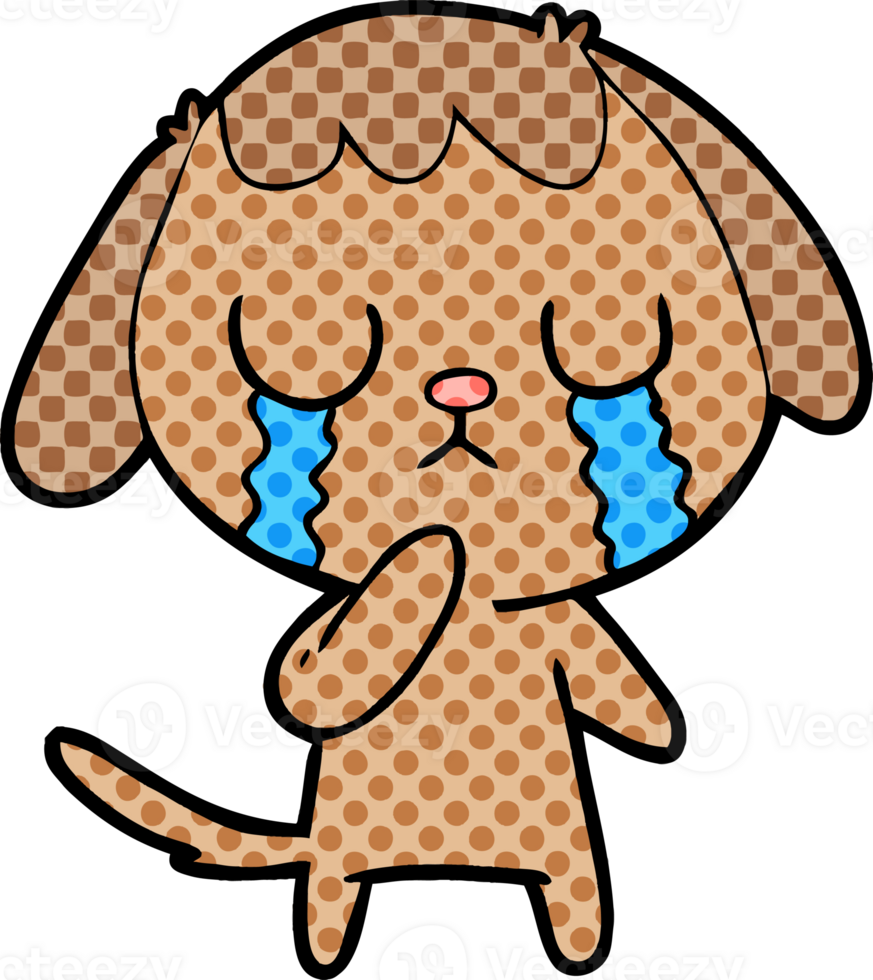 cute cartoon dog crying png