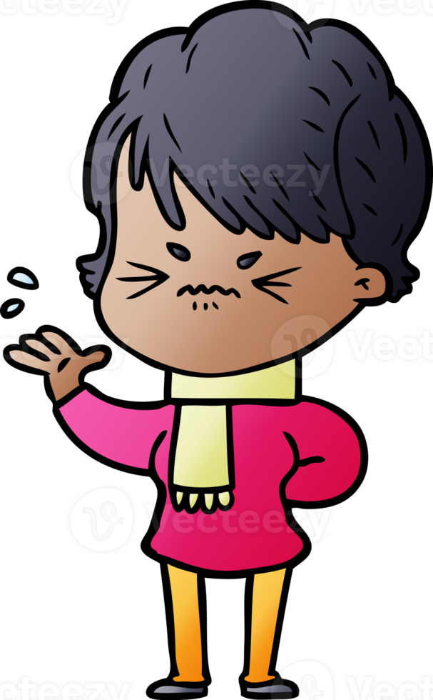 cartoon frustrated woman png