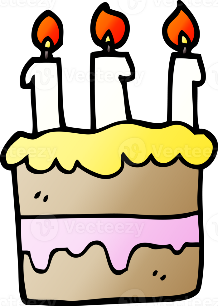 gradient illustration cartoon birthday cake png