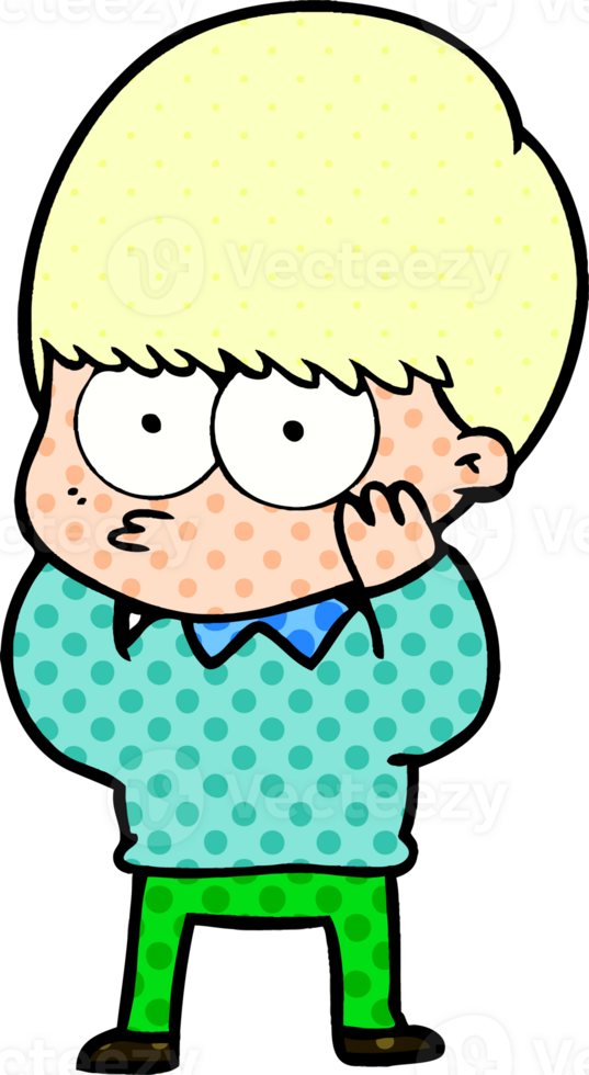 nervous cartoon boy png