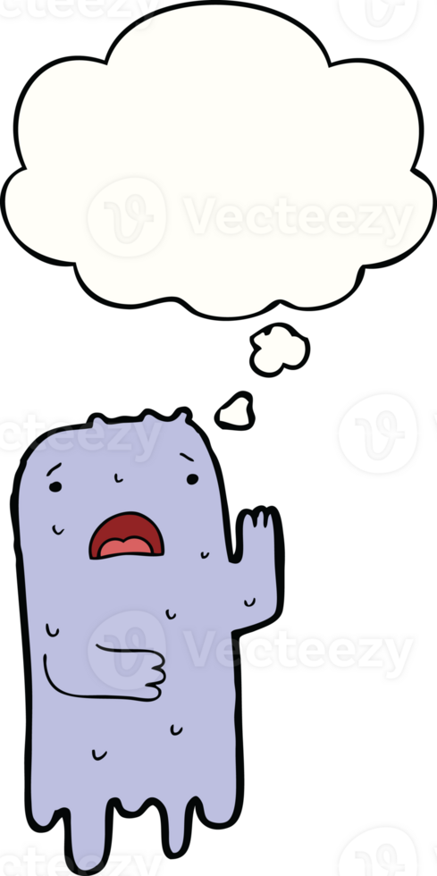 cartoon ghost with thought bubble png